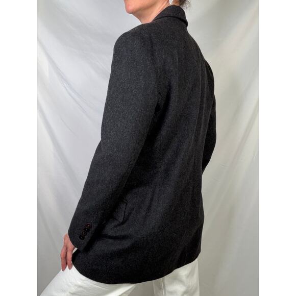Calvin Klein wool blend blazer jacket vintage 90s charcoal grey single breasted - Picture 3 of 16